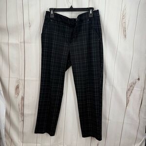 Democracy Women’s 8 Ab Solution Black Grey Plaid Pants Stretchy